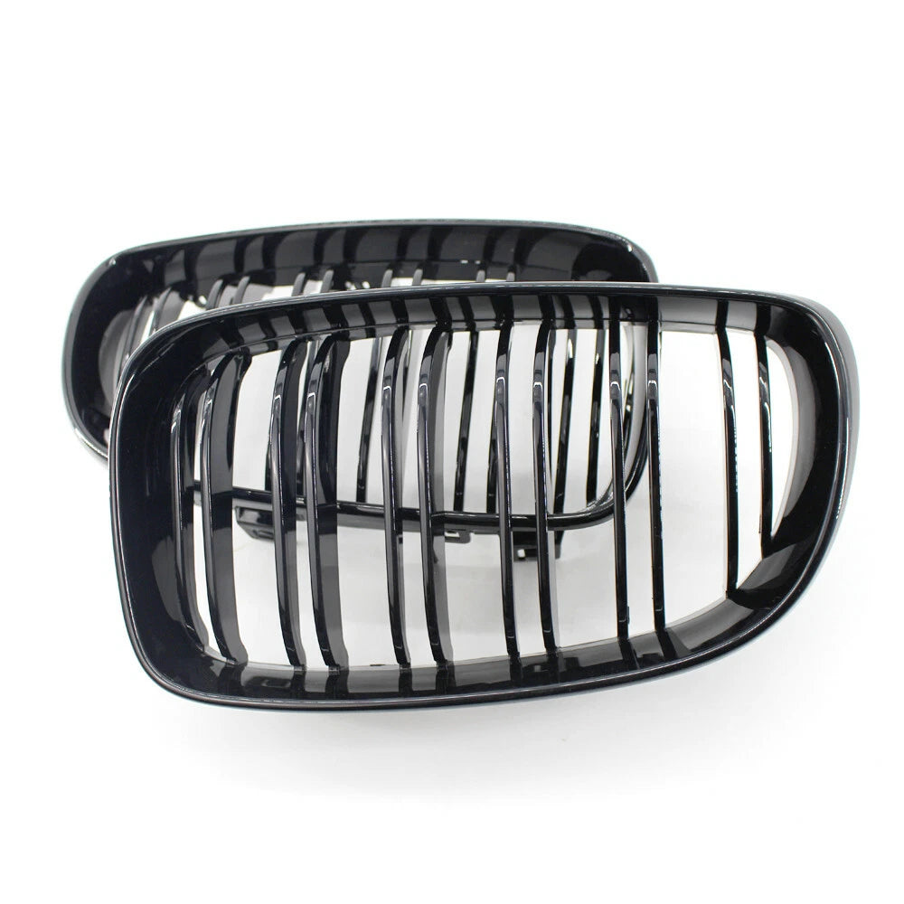 Gloss Black Dual Slat Front Grill Grilles for BMW 1 Series E81 E87 E82 E88 08-11