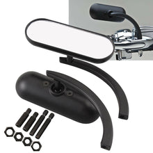 Load image into Gallery viewer, Black Billet Mini Oval Motorcycle Mirrors For Harley Softail Sportster Touring S