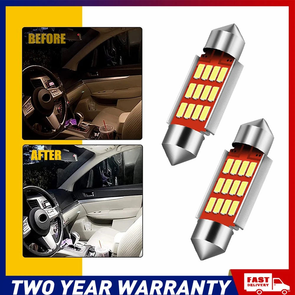 White 36mm Canbus LED festoon C5W C10W interior car light bulbs