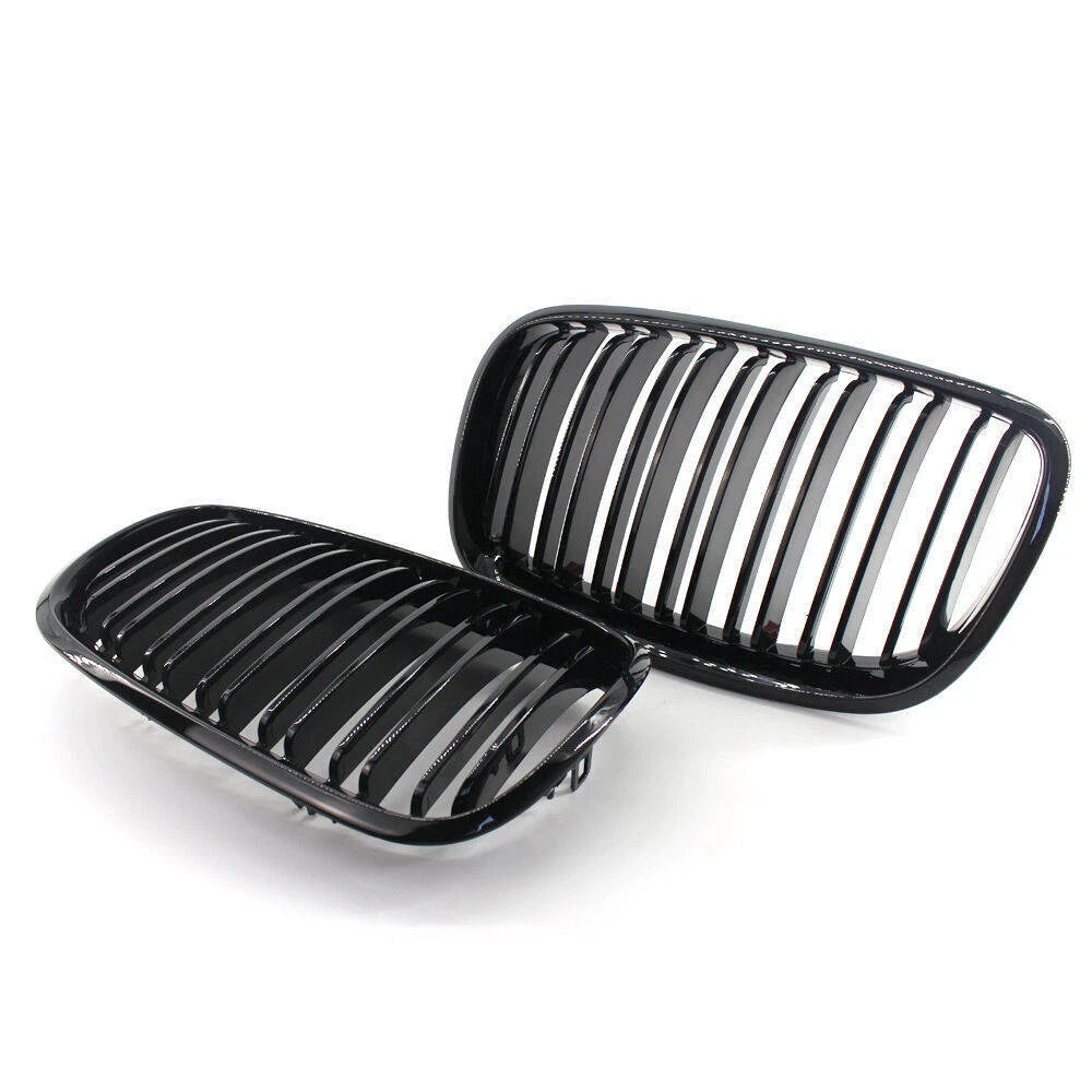 For BMW X5 X6 E70 E71 07-13 Front Grille Grill Kidney Cover Vent Gloss Black ST
