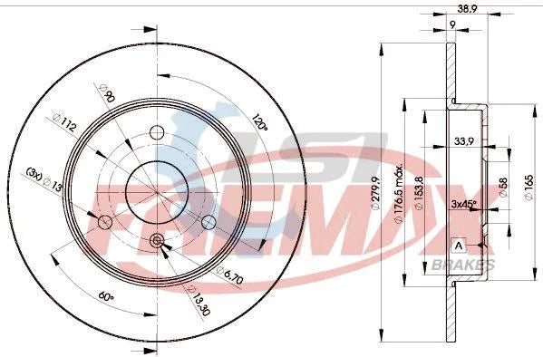 Fremax Front Disc Rotors for Smart Cabrio 0.7 03-04