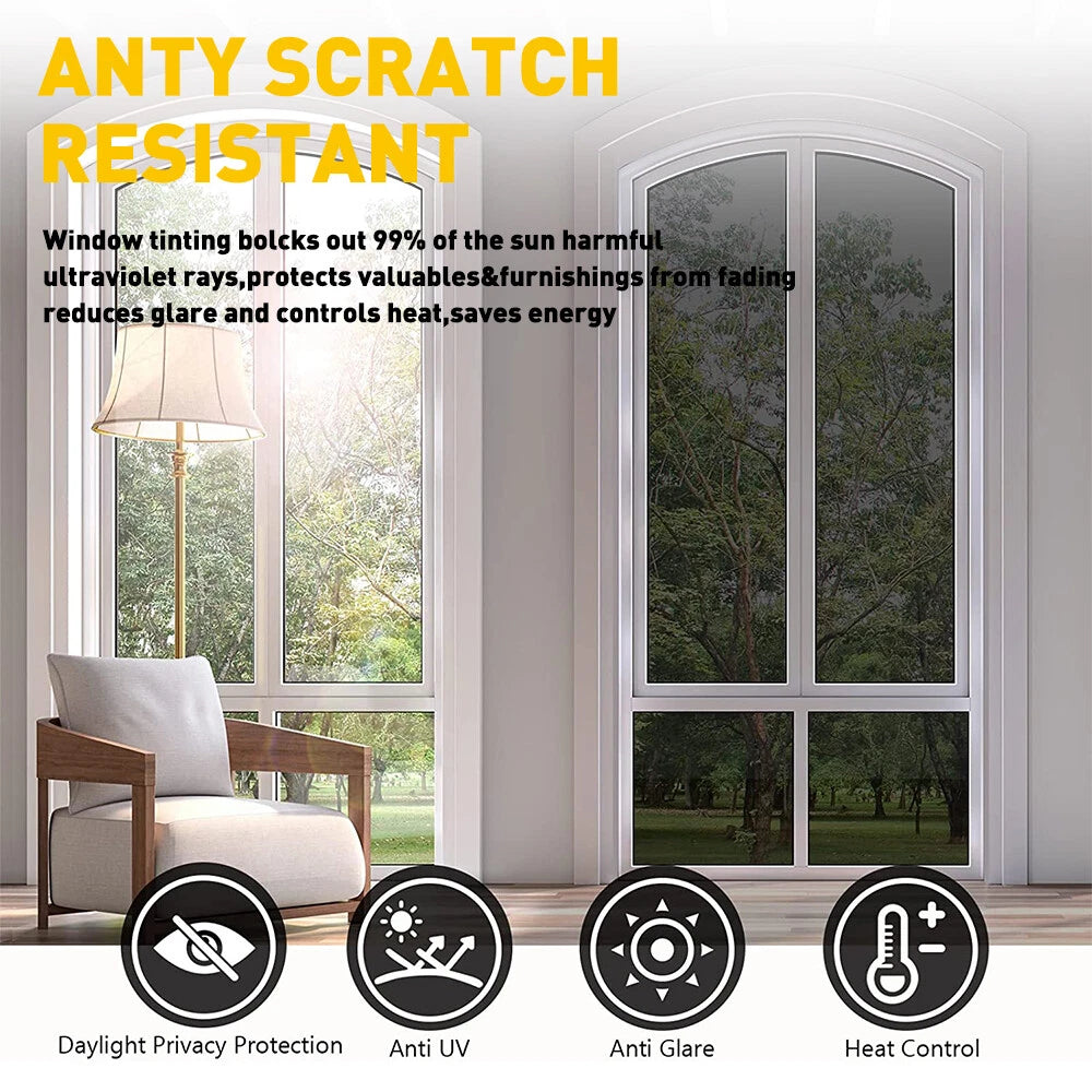 2pcs Window Tint Film Silver Roll VLT 35% Car Home 50cmX3m Tinting Tools Anti UV