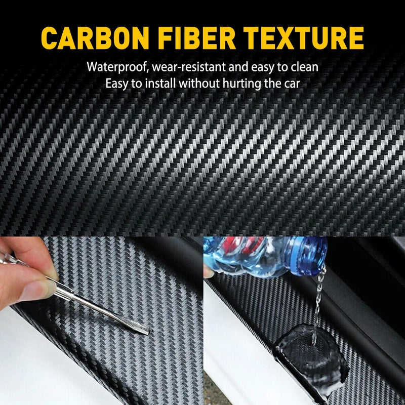 10cm x 3m 5D Carbon Fiber Car Door Sill Protection Vinyl Tape