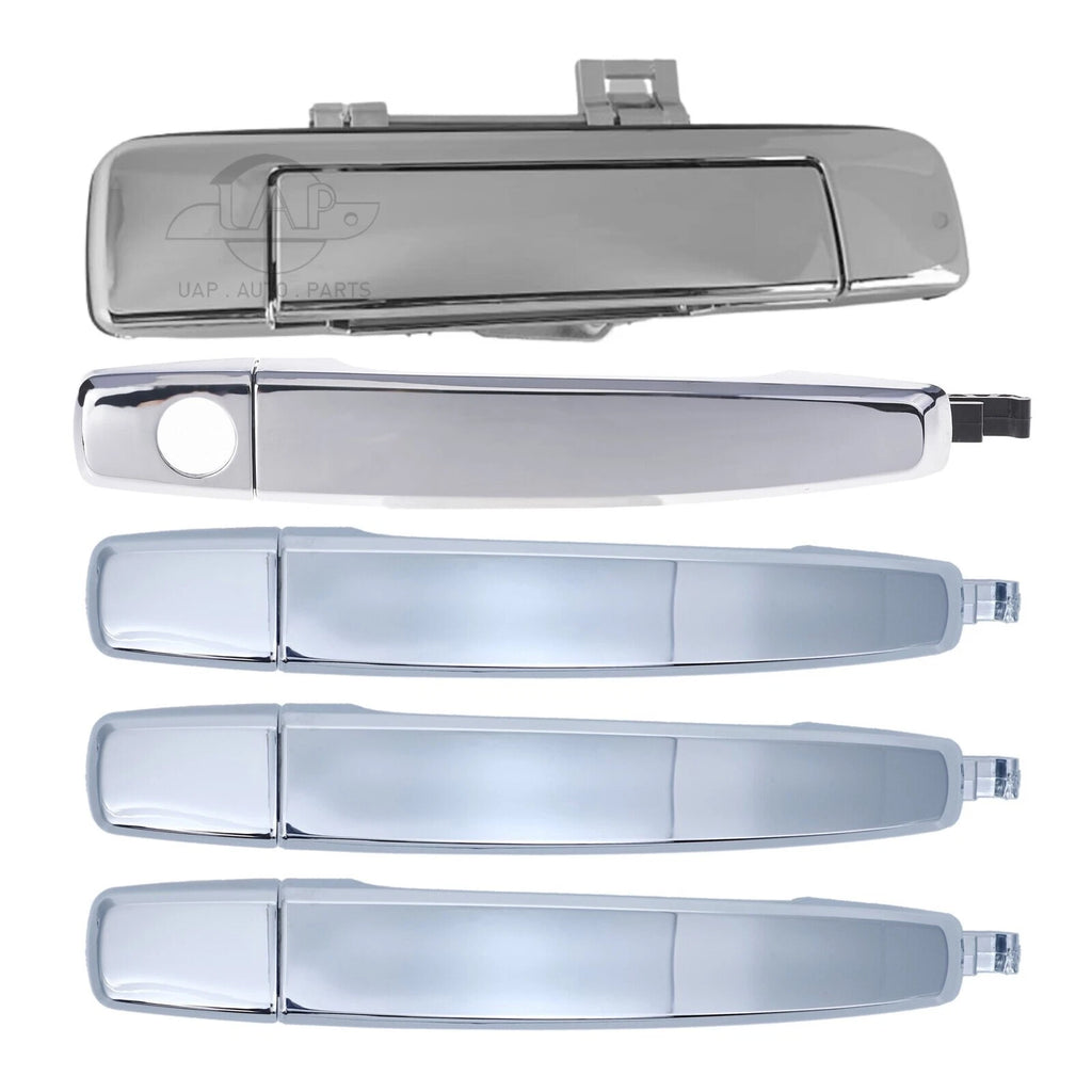 Chrome Outer Door Handles + Tailgate W/o Keyhole 5pcs for Holden Colorado 12-16