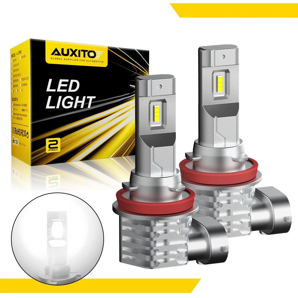 AUXITO H8 H11 LED Globes Headlight H/Low Kit Bulb White Beam Bright Waterproof