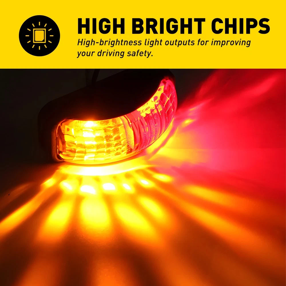 4/10/20x Red Amber LED Clearance Lights Side Marker Lamp Trailer Truck Caravan A