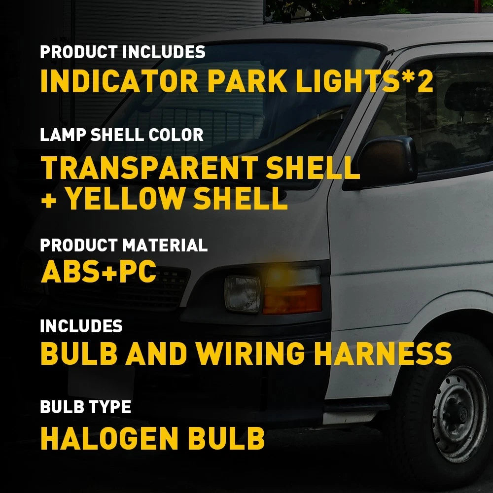 LH+RH Front Head Light Corner Lamp Indicator Suitable For Toyota Hiace RZH 89-05