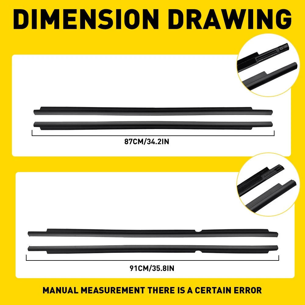4X Window Seal Weather Strips For Toyota LandCruiser 100 105 Series 4 Doors SUV