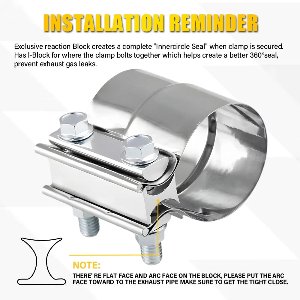 EXHAUST CLAMP STAINLESS BUTT JOINT 2PACK BAND CLAMP EXHAUST SLEEVE 2 INCH 2x AU