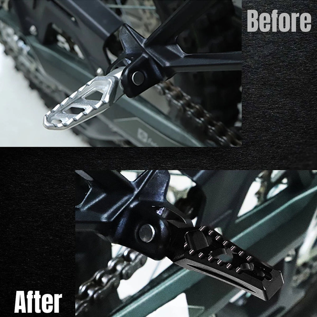 Black Rear Passenger Foot Pegs Pedal Mount For Surron Sur-Ron Ultra Bee 2023+ST