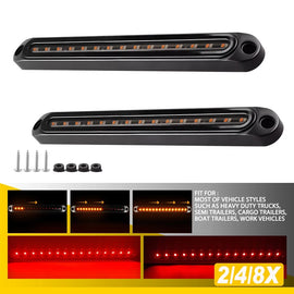 2-8x LED Tail Lights UTE Stop Brake Indicator Reverse Slim Truck Trailer Light
