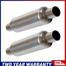 Load image into Gallery viewer, 2X 2" In 409 Stainless Steel Centre-Centre Round Performance Sports Car Muffler.