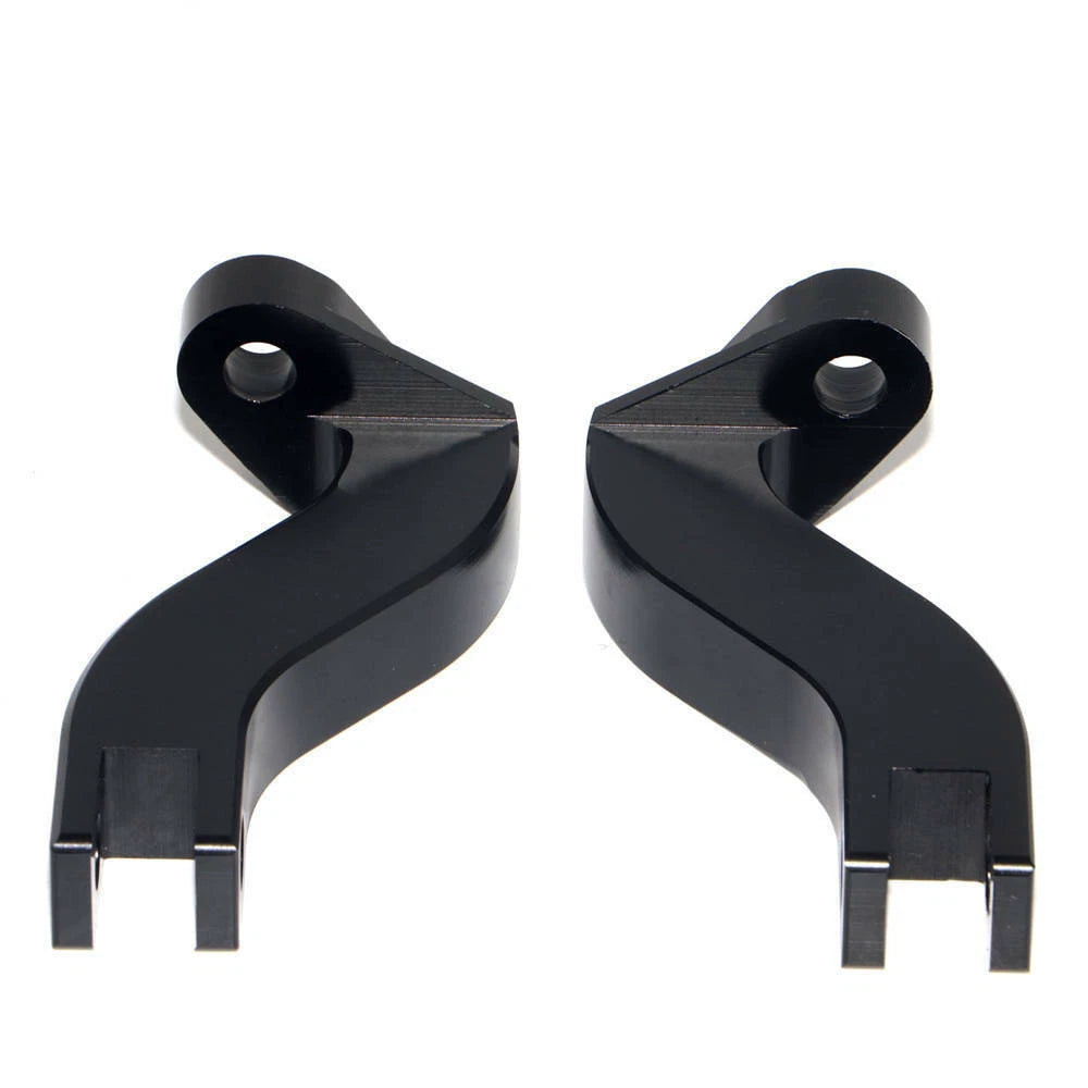 Pair Passenger Foot Peg Mounts Brackets Black For Harley Touring FLHT 93-2023 ST