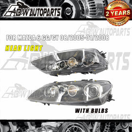 LH+RH For Mazda 6 GG/GY Sedan 08/2005-01/2008 Front with Bulbs Head Light Pair