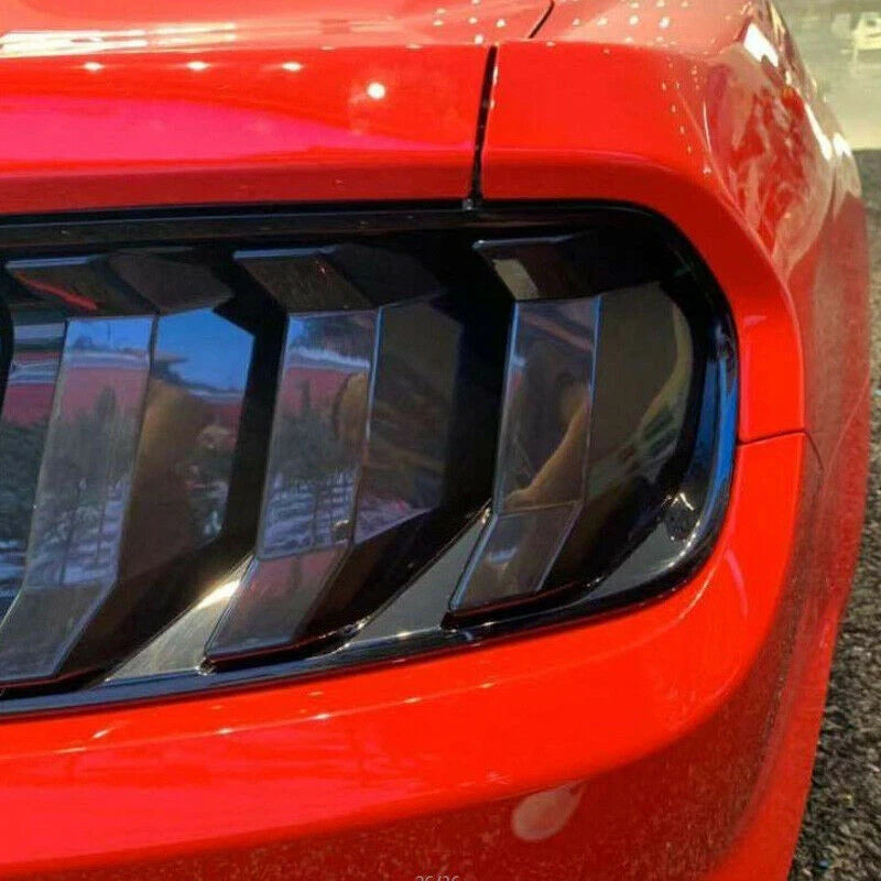 Smoked Black Tail Light Lamp Decoration Cover Trim Bezels for Ford Mustang 2018+