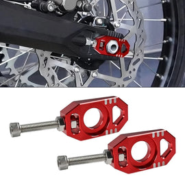 For Surron Sur Ron Ultra Bee CNC Aluminum 2x Axle Block Chain Adjuster Bolts Red