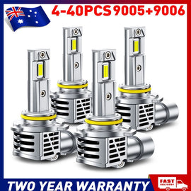9005 + 9006 LED Headlight Bulbs High Beam Super Bright White 24000LM 4-40PCS A