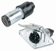 7 Pin Small Round Metal Trailer Plug & Socket Set ADR Approved