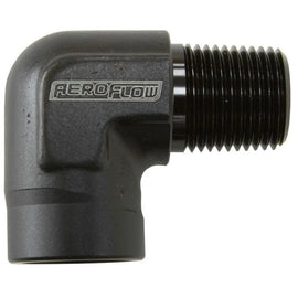 Aeroflow AF914-06BLK 90Deg Female - Male Elbow 3/8 Npt Black