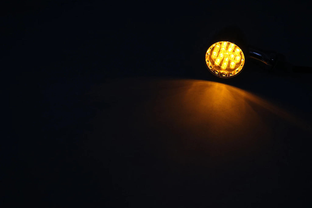 2X Chrome Motorcycle Bullet LED Turn Signal Indicator Amber Lights For Harley AU