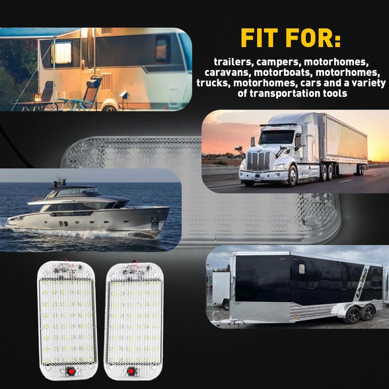 6x 48 LED 10W Interior Roof Dome Lights 12–24V for Car UTE Caravan Truck