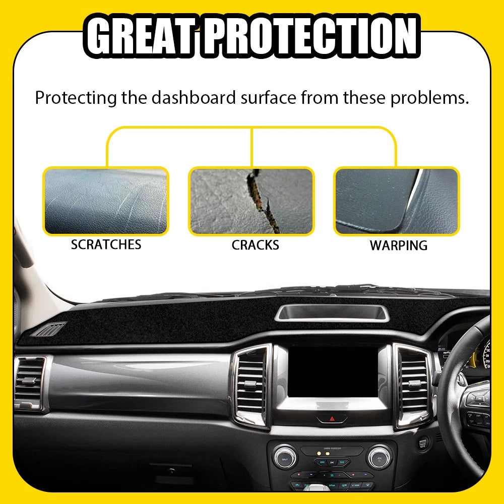 Non Slip Dash Mat For Ford Ranger PX2 PX3 MK3 XLT XL XLS+Coin 15-21 Tray BLACK A