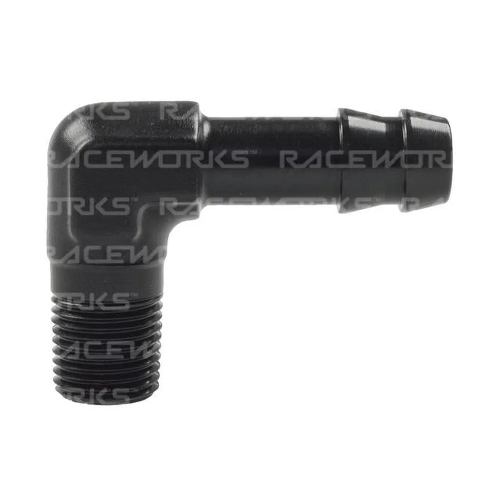 Raceworks Male Npt 1/8 To 5/16 Barb 90Deg