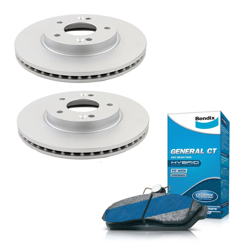 Front Bendix Brake Pads + Rotors for Hyundai i30 PD, Hyundai Kona OS