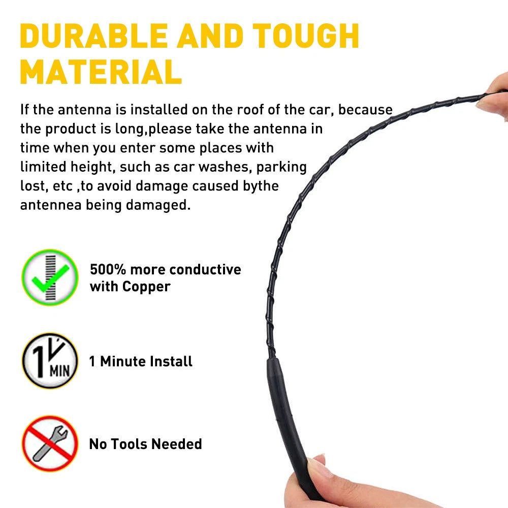 Car Roof Antenna Aerial Mast Rod Whip Signal Stereo Amplified Radio Universal 9”