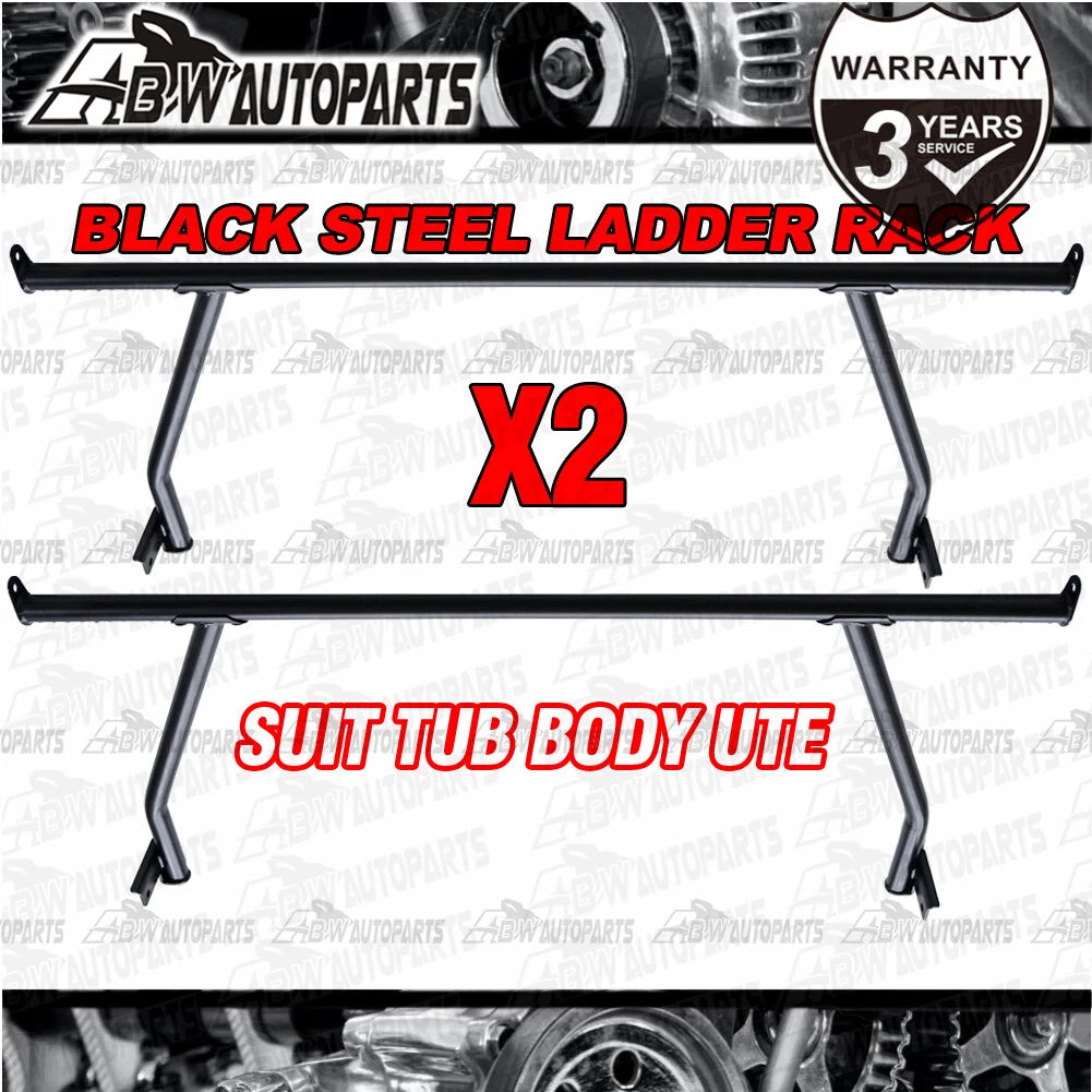 X2 Black Heavy Duty Steel Tub Ladder Rack for ISUZU D-Max 2020-24 150kg Loading