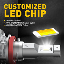 Load image into Gallery viewer, 2X H4 9003 H11/H8/H9 9005 9006 LED Headlight Bulbs White Globe Amber Plug Play.