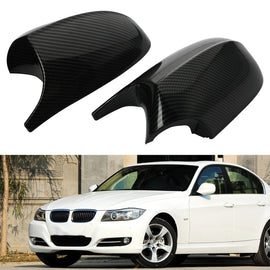 2x For BMW E90 E91 2008-11 LCI Carbon Fiber Look M3 Style Side Mirror Cover Cap
