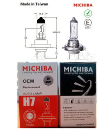 H7 Halogen Headlight PX26D High Low Beam Globe Bulb 12V 100W Michiba x 2pc