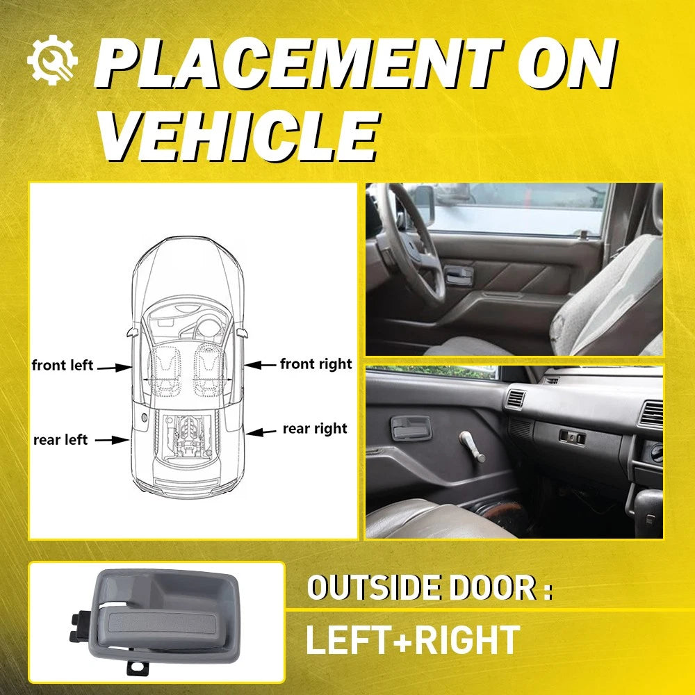 2X Front/Rear LH+RH Inner Side Door Handle For Holden Rodeo TF 1988-2002 Grey