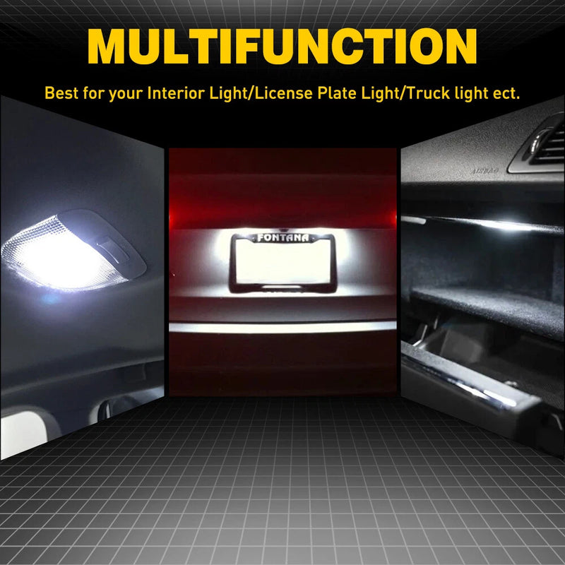 50PCS T10 194 168 LED Interior Light Bulbs Canbus Super Bright White