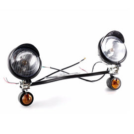 Driving Passing Turn Signal Spot Fog light Bar for Harley Touring Dyna Black ST