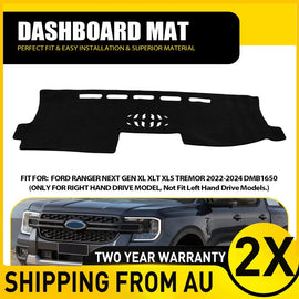 2x For FORD RANGER NEXT GEN XL XLT XLS TREMOR 2022-2024 DMB1650 Mat Dashboard