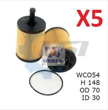 Load image into Gallery viewer, 5 x Wesfil Oil Filters WCO54