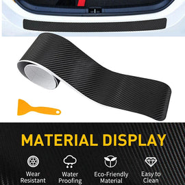 Car Rear Bumper Protector Sill Carbon Protector Fiber Boot Protector Guard 90CM