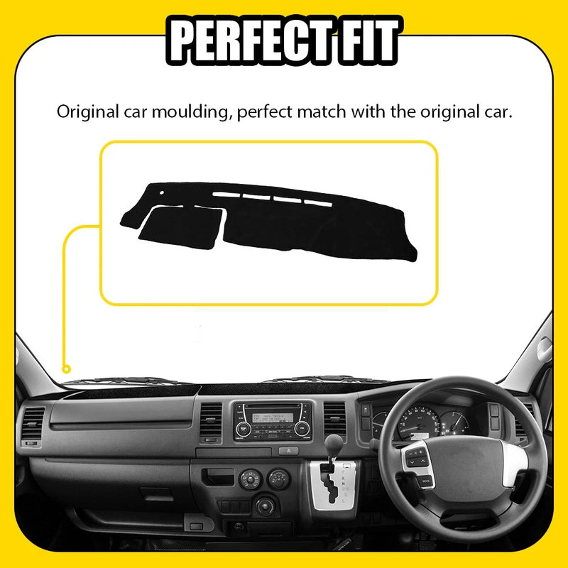 Dashmat Dashboard Cover for Toyota Hiace SLWB Van 2005-2018 RHD Black