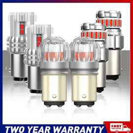 2X AUXITO BAY15D 1157 RED LED BRAKE TAIL LIGHT BULBS GLOBE BRIGHT ERROR FREE A