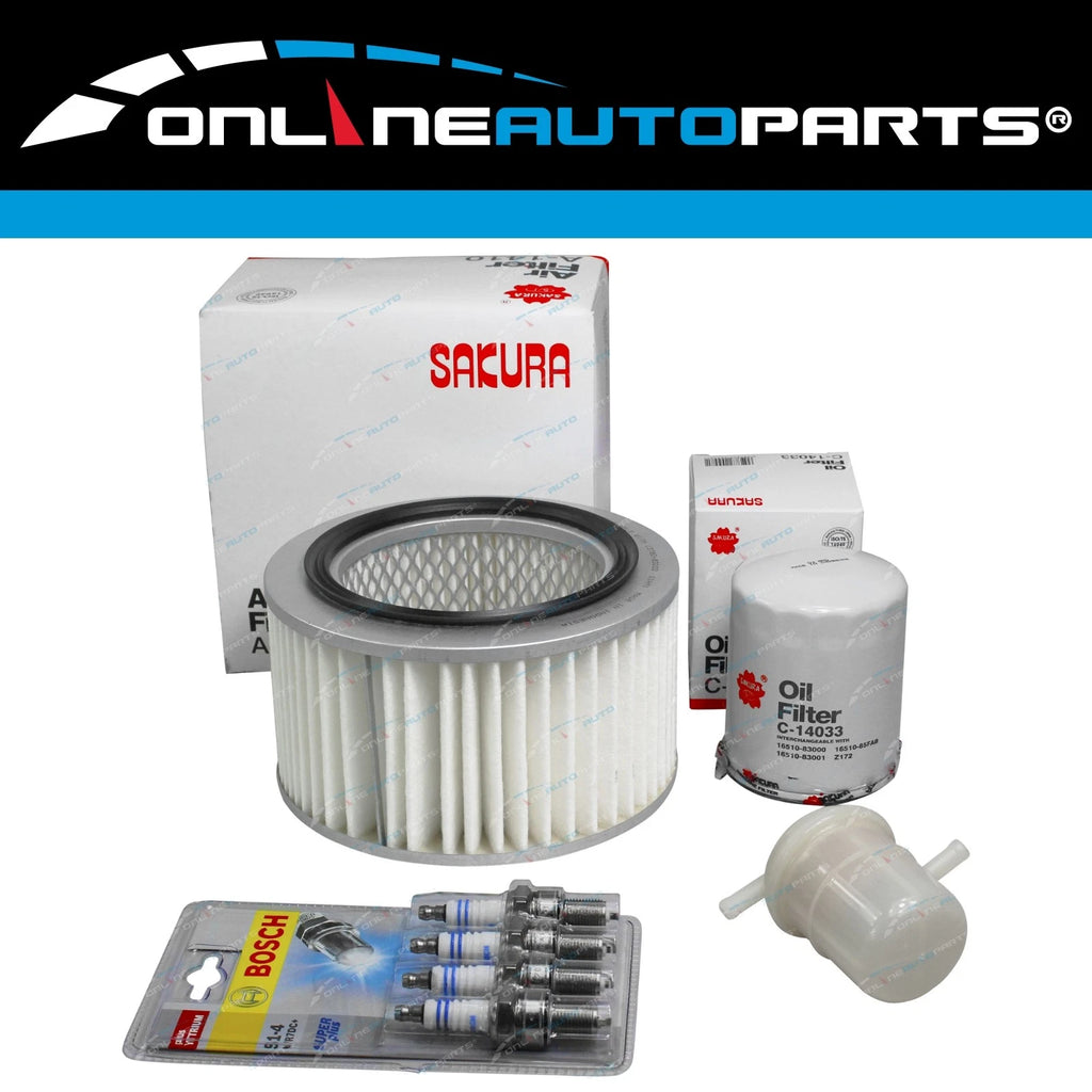 Air Oil Fuel Filter Kit & Spark Plugs for Sierra SJ70 1.3L 4cyl G13BA 1989~96