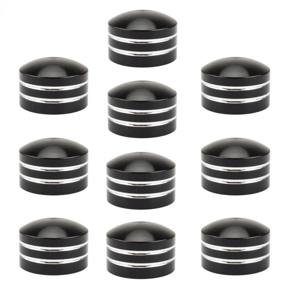 10PCS CNC Inner 13mm Schrauben Motor Bolt Topper Caps Cover For Harley Black ST
