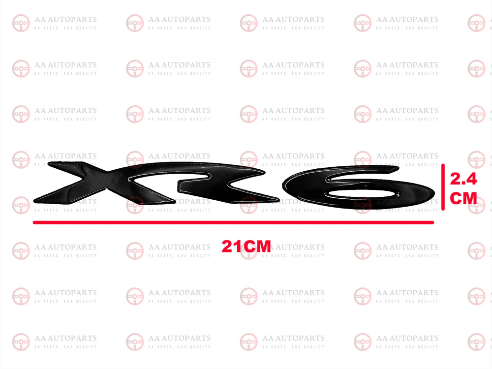 XR6 gloss black badge emblem for Ford Falcon BA BF FG, rear boot or side skirt fitment