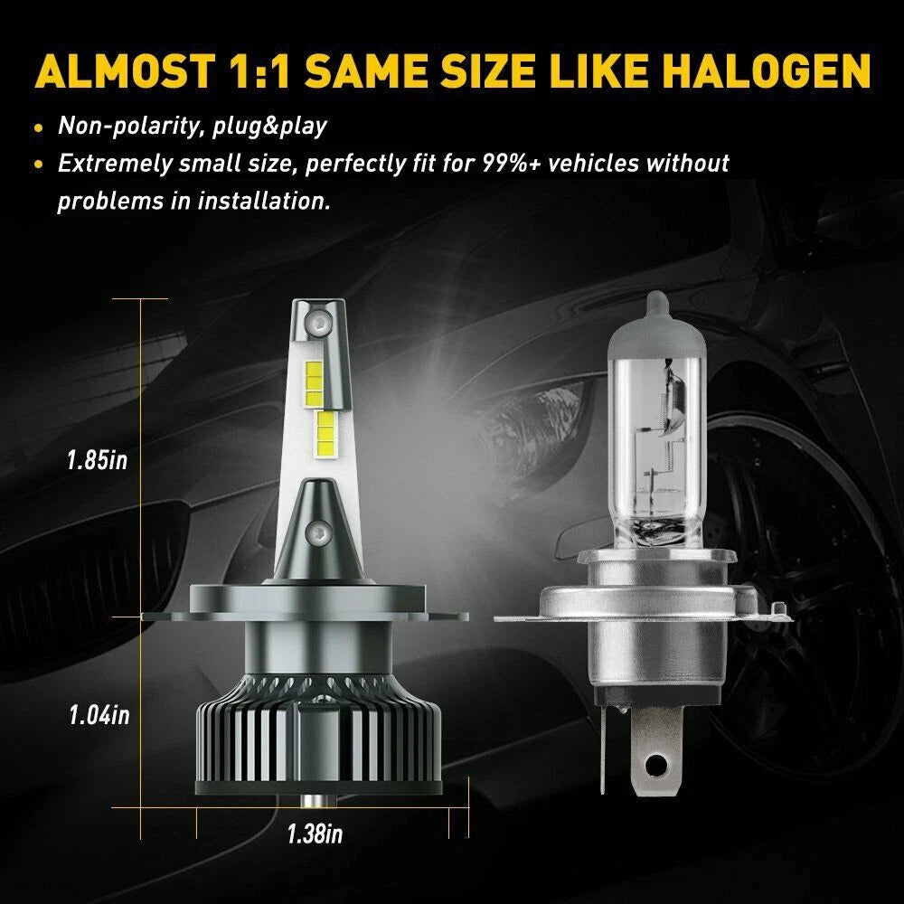 AUXITO H4 HB2 9003 LED 12V Bulbs 72W Headlight Light High/Low 8000LM/Set White A