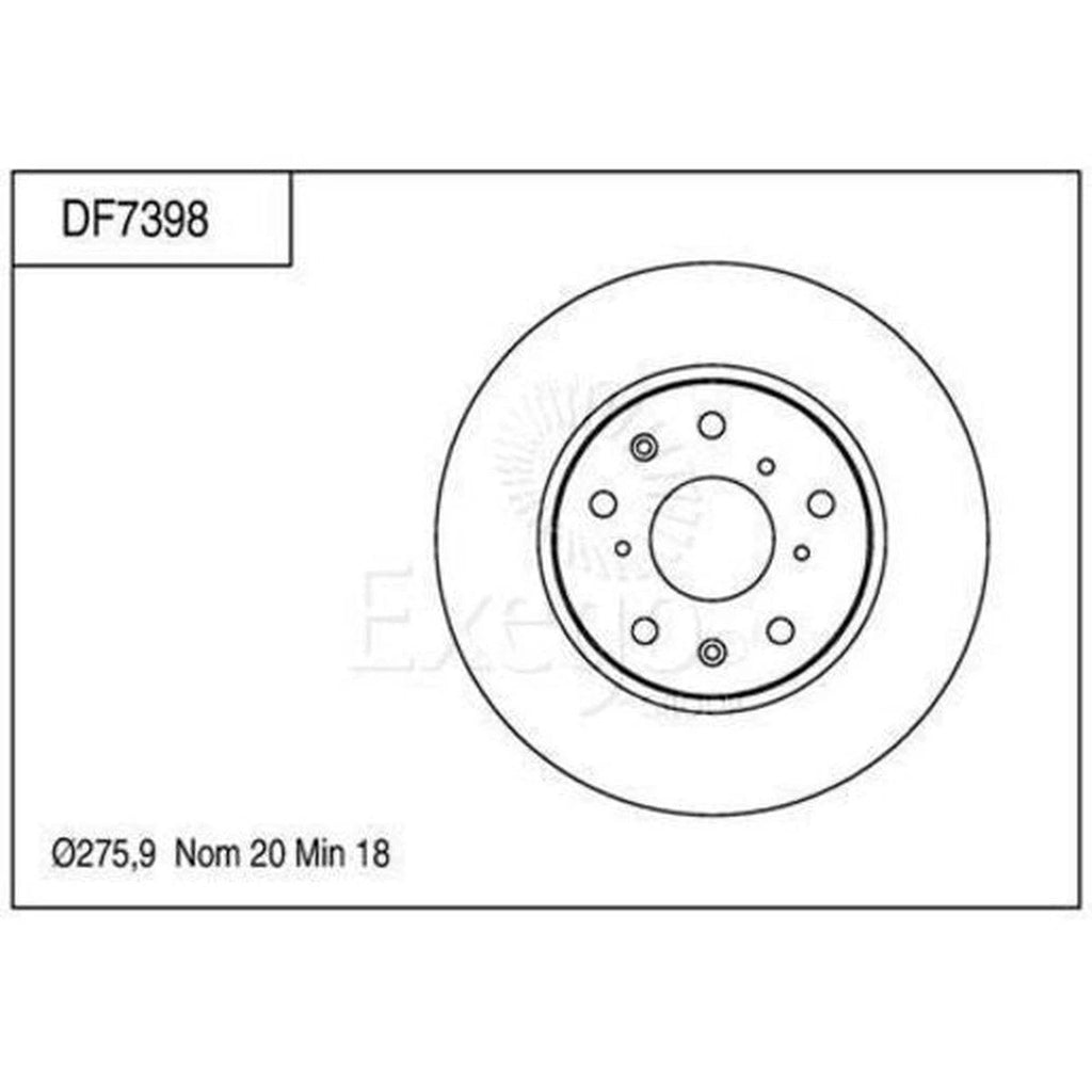 TRW Brake Rotor Single 276mm Front DF7398S