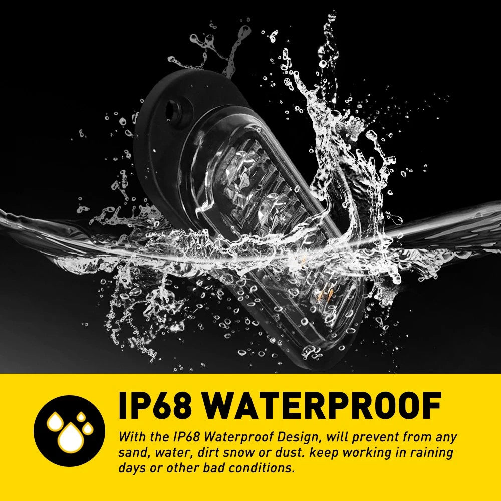 10 x LED CLEARANCE LIGHTS SIDE MARKER LAMP RED AMBER TRAILER TRUCK CARAVAN VOLT