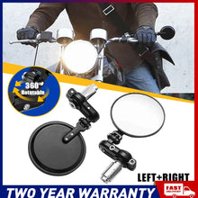 Load image into Gallery viewer, 2X 7/8" Folding Bar End Motorcycle Side Mirrors For Street bikes Sports bikes