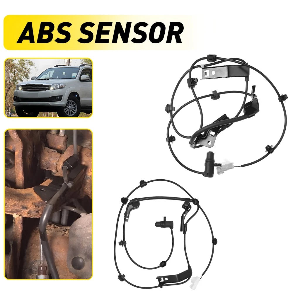 Set of two front ABS wheel speed sensors for Toyota Hilux and Fortuner, black