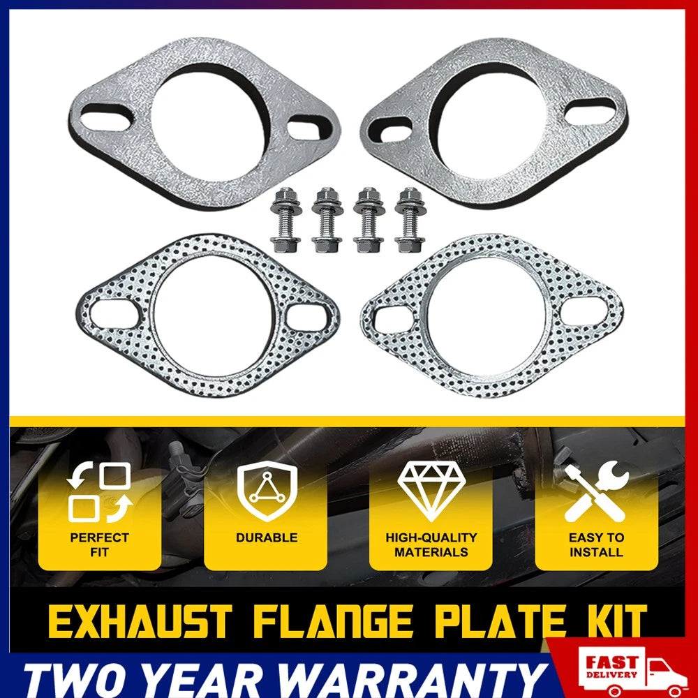 3" 76MM 4 BOLT 304 STAINLESS STEEL UNIVERSAL EXHAUST FLANGE PLATE GASKET KIT 4PC